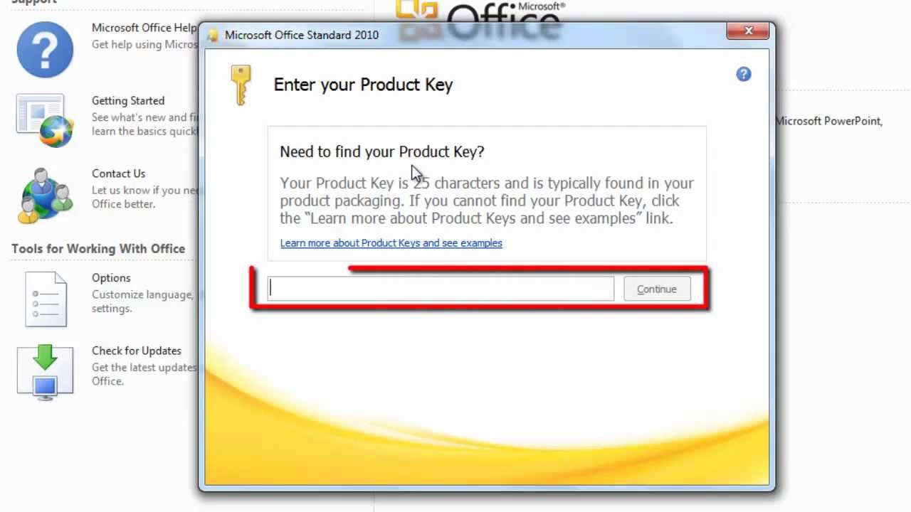 How To Change Office 2010 Product Key - Youtube