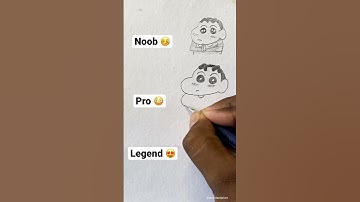 How to draw shinchan noob to pro to legend 😍 #shorts #drawing #cartoon #shinchan #art