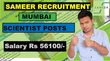 SAMEER RECRUITMENT | Scientist Job | LATEST JOB | GOVT JOB