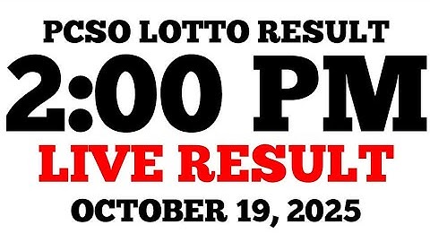 Lotto Result Today 2:00 PM Draw October 19, 2025 PCSO LIVE Result
