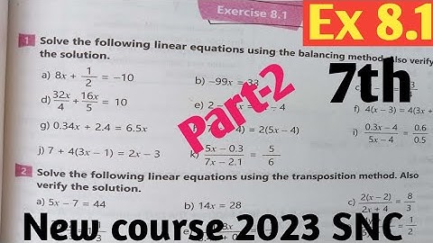 Exercise 8.1 class 7 Math New course 2023 Kpk and PTB| Class 7th Math Ex 8.1 SNC  2023 PTB part-2