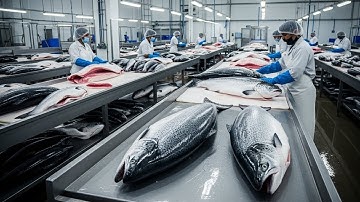 Inside the Giant Fish Processing Factory – How Massive Whole Salmon Are Prepared for Global Markets
