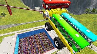 TOP 100 Lego Cars, Belaz, School Bus Car Jumps Crashes &amp; Destruction - BeamNG Drive