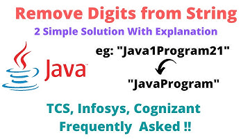 Java Program to Remove Digits from a String | Tcs, Infosys, Cognizant Frequently Asked Problem 😲