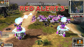 Red Alert 3 Tech Shuffle MOD Rising Sun Sub Faction in 2v2v2 Map | Free Units is NICE!