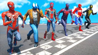 SPIDER-MAN: ACROSS THE SPIDER-VERSE Running marathon Challenge competition - GTA V Funny Contest