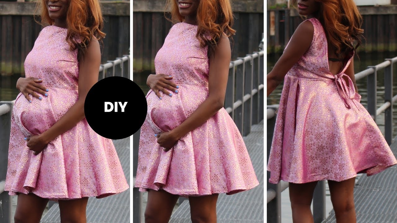 How To Make Skater Dress With Deep V At The Back I Easy Sewing I Ovoke