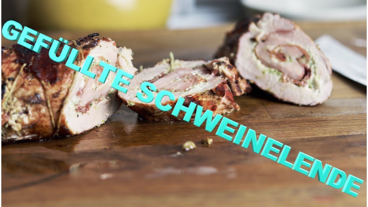 Schweinelende vom Grill | Gefülltes Schweinefilet mit Serrano Schinken ...