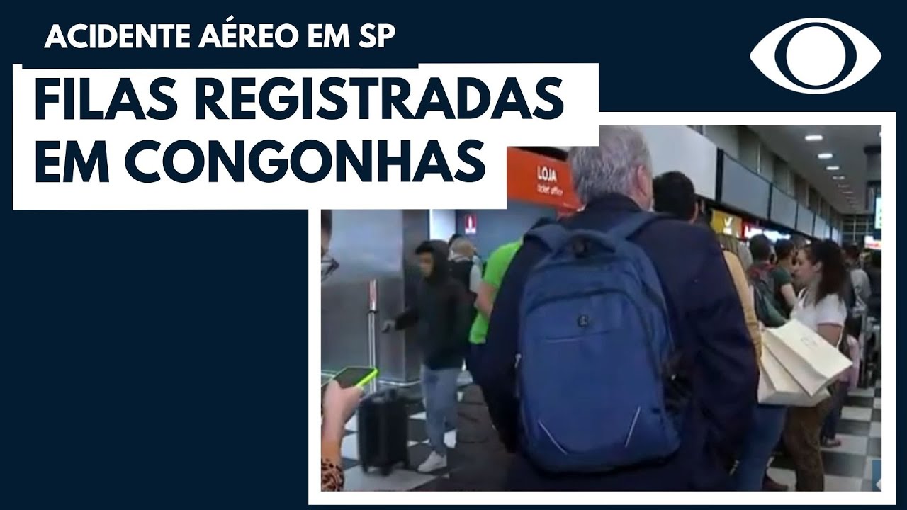 Longas filas são registradas hoje em Congonhas após acidente na pista