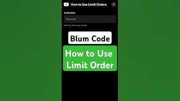 How to Use Limit Order | Blum Verify Code | Blum today Video Code | Blum Code #blumverifycode