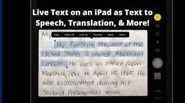 Live Text on an iPad as Text to Speech, Translation, & More!