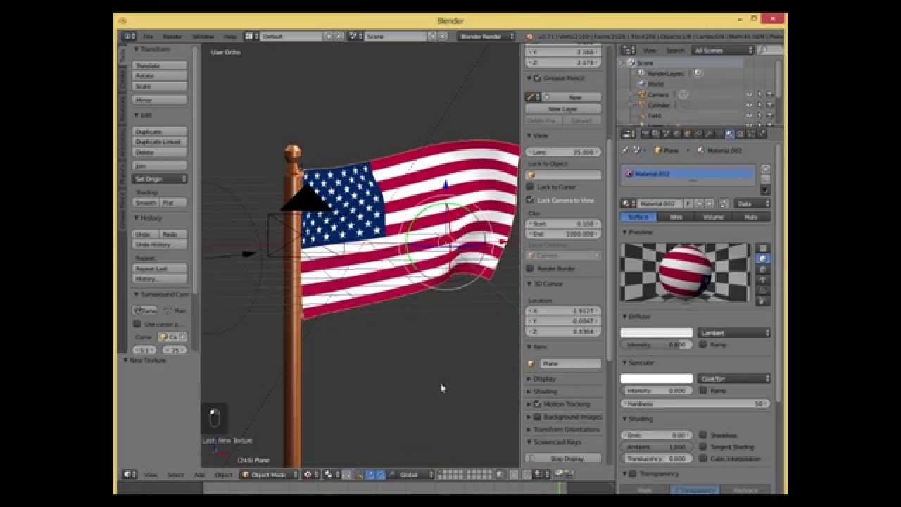 Blender Tutorial American Flag Waving in Wind YouTube