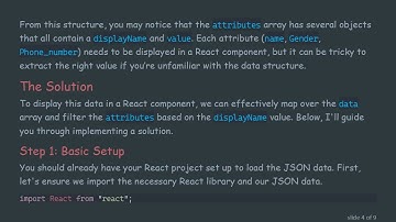 Managing a JSON Array of Attributes for Display in ReactJS