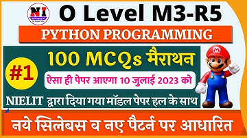 O Level M3 R5 Question Paper | Python Programming(M3-R5.1) | O Level Python Marathon Class #m3r5