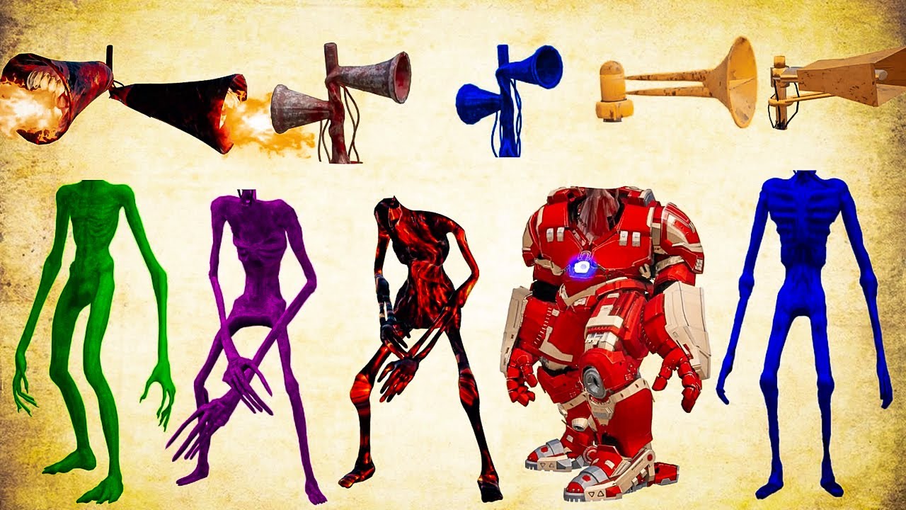 WRONG HEADS 5 SIREN HEAD,SIRE HEAD LAVA,SIREN HEAD HULKBUSTER,SIREN ACA HURRICANE,SIREN THUNDERBOLT