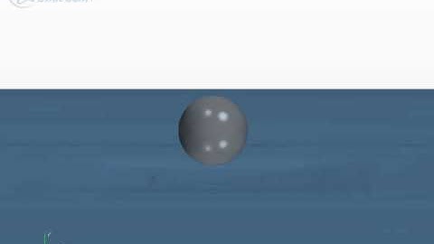 Falling of a sphere to water. 6-DOF [rigid body motion] and VOF method