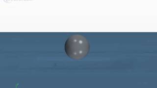 Falling of a sphere to water. 6-DOF [rigid body motion] and VOF method