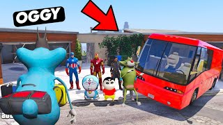 Oggy And Shinchan Start A New Road Trip With Luxury Bus From Los Santos To Beach In Gta 5 screenshot 4