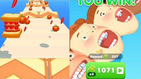 ✔️Sandwich Runner🆚Smile Rush ✔️Max Level Gameplay New trailer walkthrough android, ios mobile gaming