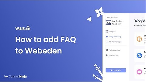 How to add FAQ to WebEden