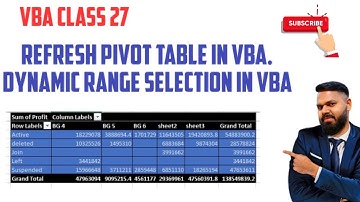 Dynamic range in pivot table  Refresh pivot table in vba