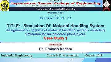 Simulation Of  Material Handling System Case study 1