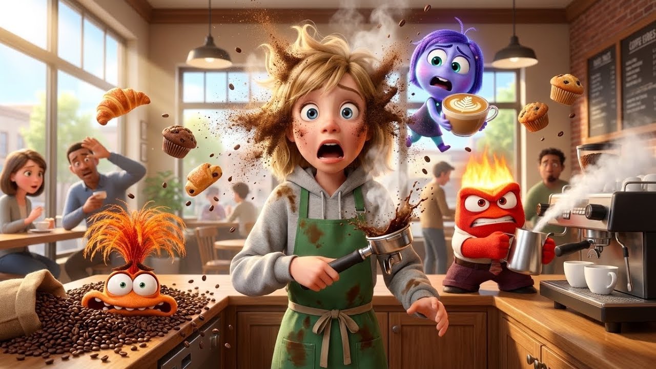 Inside Out Riley Back Angry INSIDE OUT 3: Riley vs The Angry Customer Barista Nightmare ☕ | Funny ...