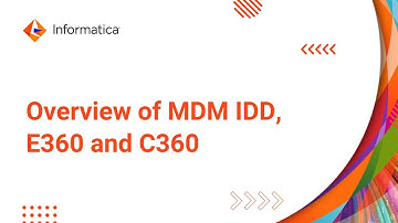 Overview of MDM IDD, E360 and C360