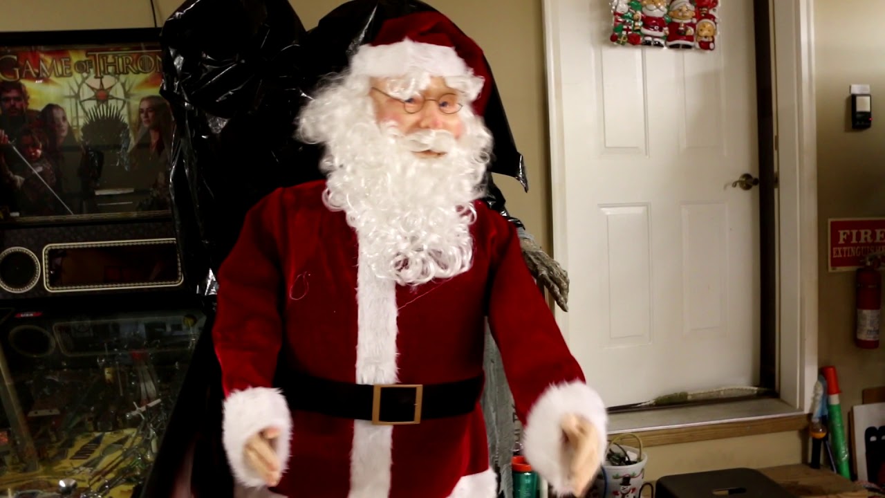 Gemmy Animated Life Size Dancing Santa Christmas Decoration YouTube