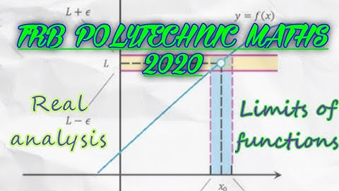 TRB POLYTECHNIC MATHS-2020-||Real analysis|| Limits of functions||