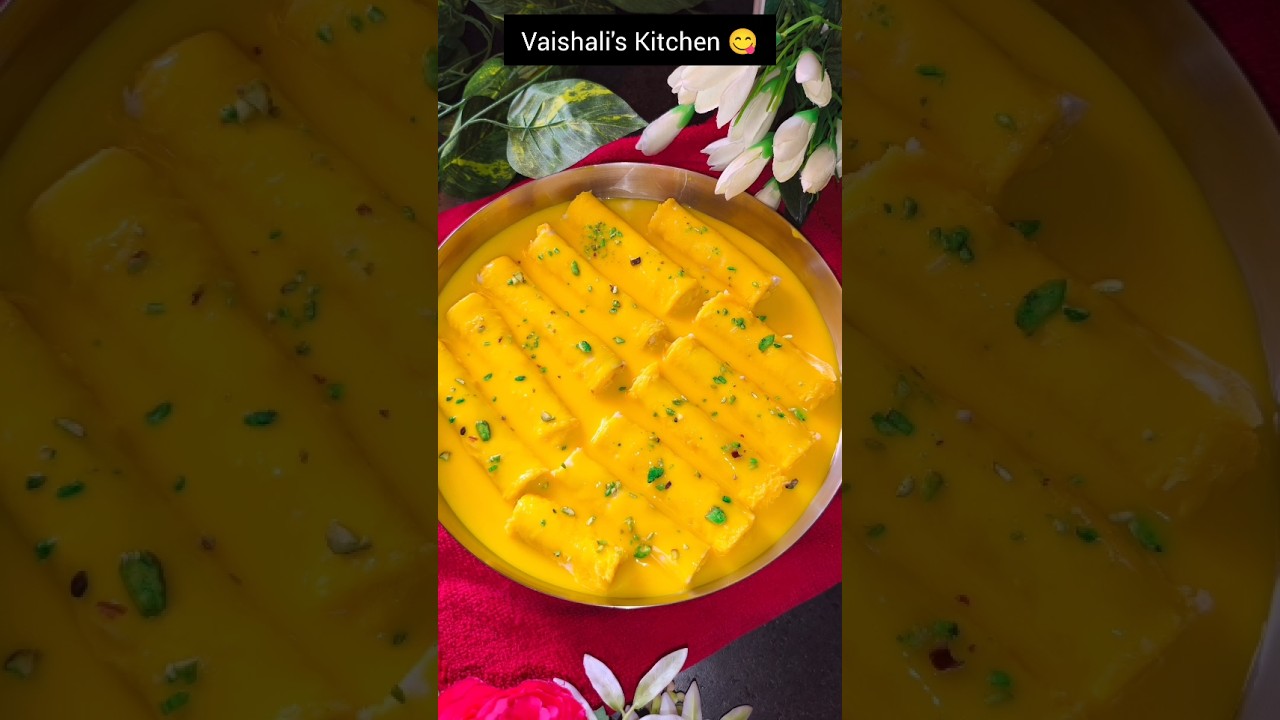 Mango Malai Rolls | Easy Mango Dessert Recipe | Instant Indian Dessert #shortsfeed #recipe #food🥭😋