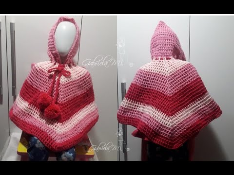 Poncho con capucha crochet #ReciénNacidoY1año - YouTube