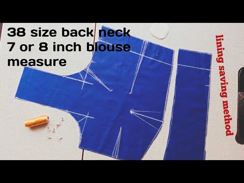 38 size  back neck 7 or 8 inch blouse cutting measure/ easy sew measure by shobha harish