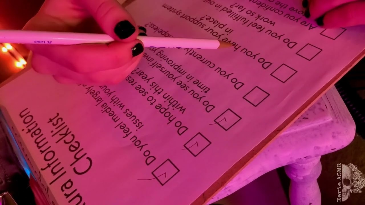 ASMR  Calming Aura Assessment Roleplay   Writing   Page Turning   Personal Attenion