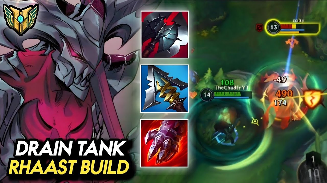 RED KAYN BUT HE'S UNKILLABLE AND DEALS TONS OF DAMAGE!! 💀 (DRAIN TANK RHAAST) | LoL Wild Rift