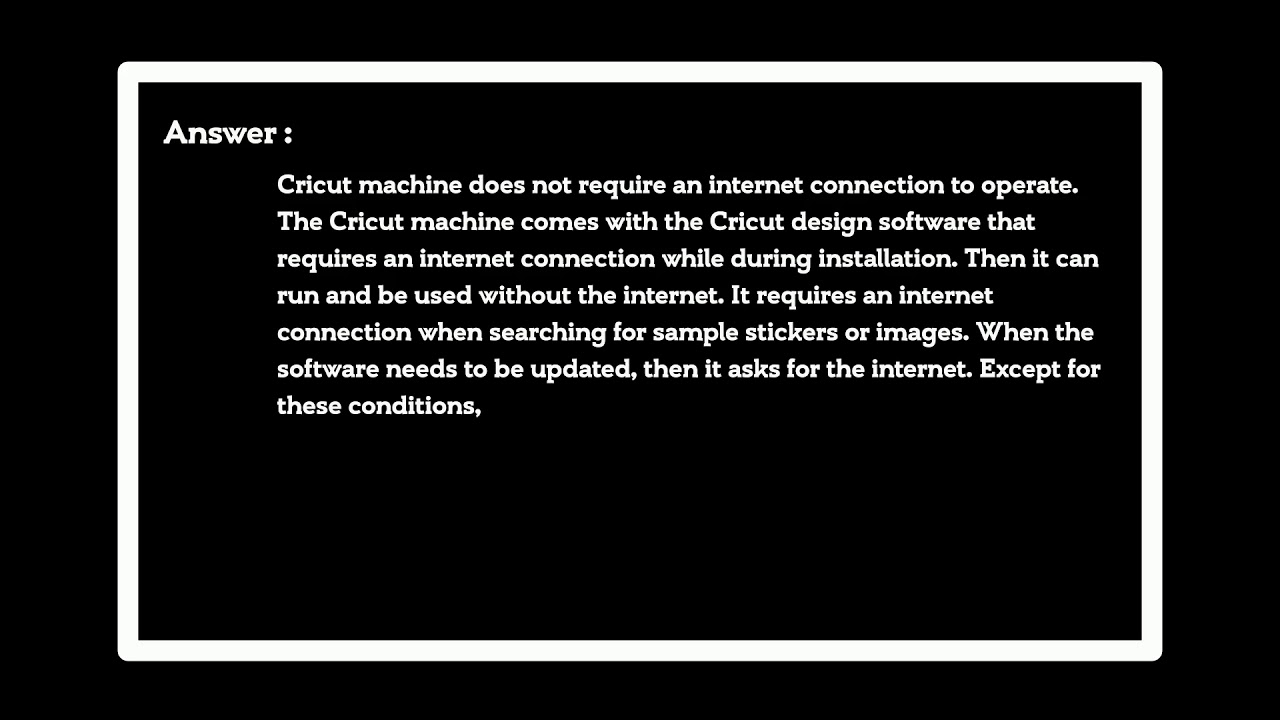 Can you use a Cricut machine without the internet?