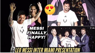 Lionel Messi Happy reaction in Inter Miami Presentation Messi was Introduced to the INTER MIAMI FANS