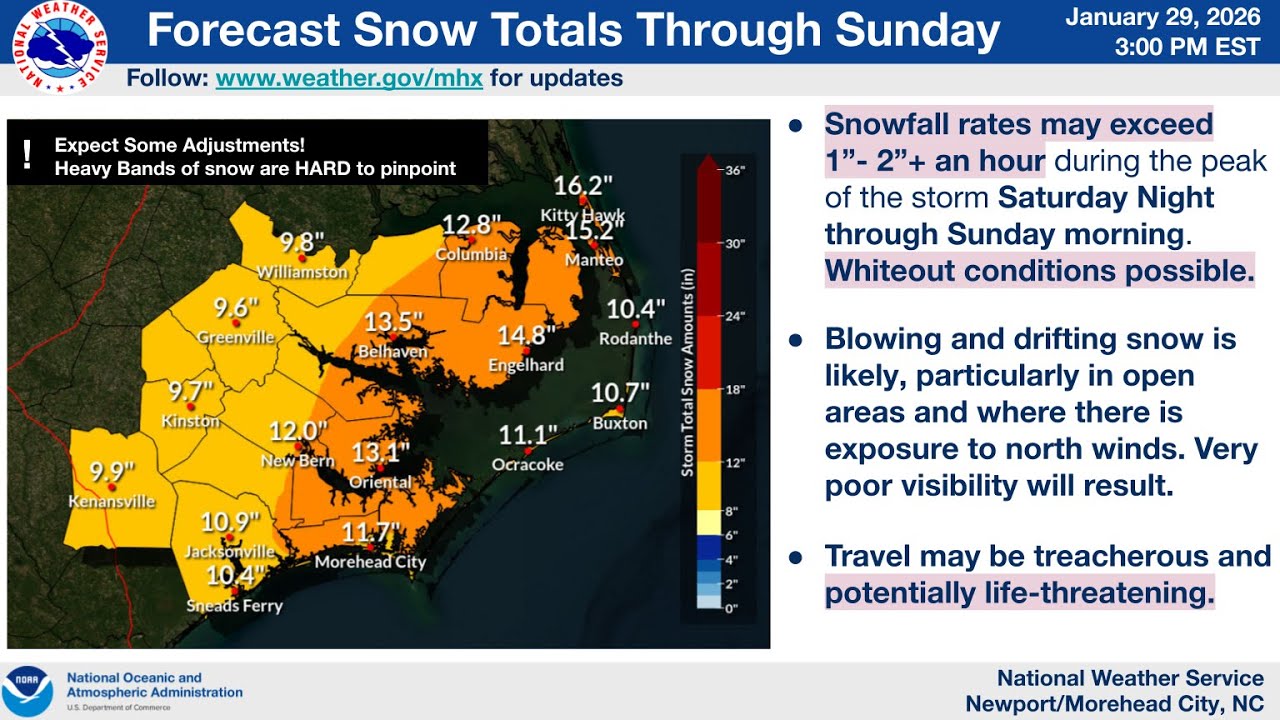 NWS Morehead City Special Briefing Winter Storm This Weekend [3 PM ...