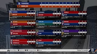 The latest news, broken into three segments, from mlb's virtual
league. segment 1: recaps ( 2: standings 3: league leaders