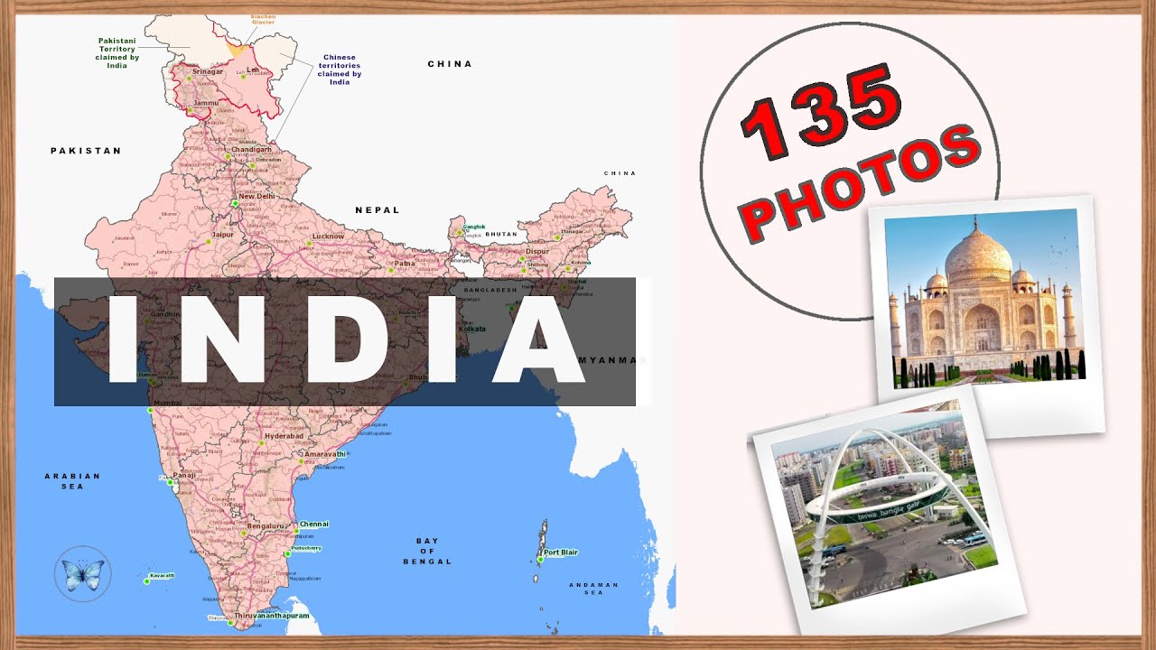 Map of India   States Union Territories Capitals and Largest Cities   Bharat Map with Photos