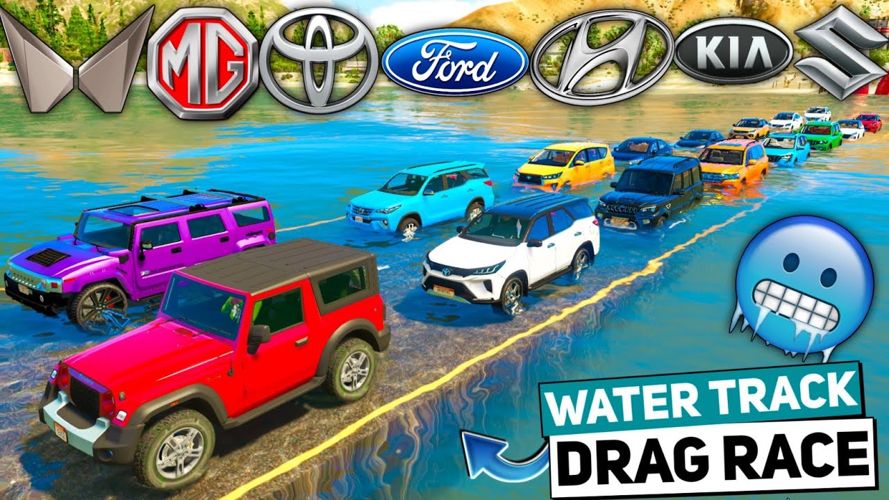 GTA 5: Indian SUV & SEDAN Cars 🔥 COLD WATER TRACK DRAG RACE🥶 GTA 5 MODS! GTA 5 INDIAN CAR!