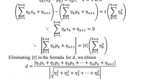 Distance from a Point to a Hyper-plane