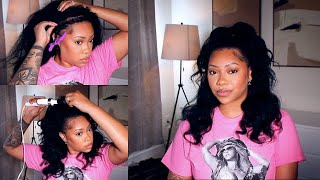 Well, that was SUPER EASY!Half Up/Half Down Style W/ Wand Curls | HerGivenHair