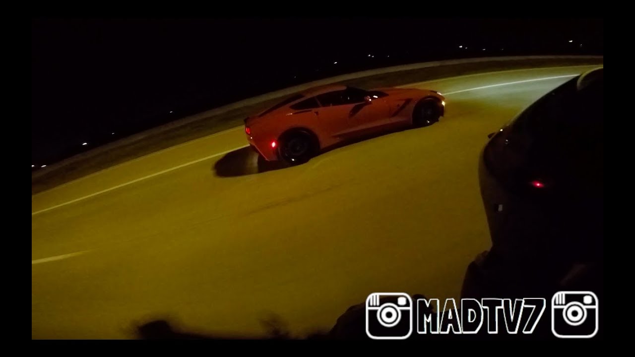 R6 vs Corvette Z06 + BikeNight + RacesNight + Meeting New Friends - YouTube