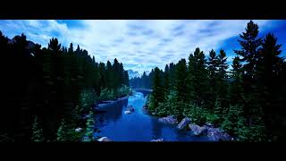 Waterfall River With Distant Mountains (Final Version) - Unreal Engine 4.26 Cinematic