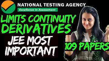 LIMITS CONTINUITY & DERIVATIVES| JEE MAIN MATHS 2021/2022 | NTA ABHYAS PAPERS 1-109 | NEHA AGRAWAL |