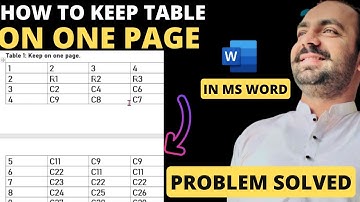 How to Keep table on One page in MS Word | Keep caption with table on same page in Microsoft Word
