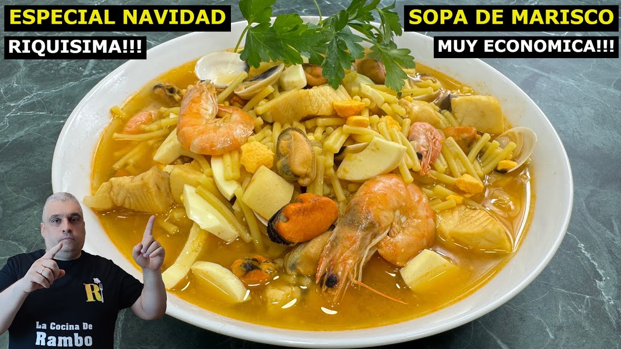 SOPA DE MARISCO Muy Económica y Super Fácil 😍 Especial Navidad ¡Te encantará!