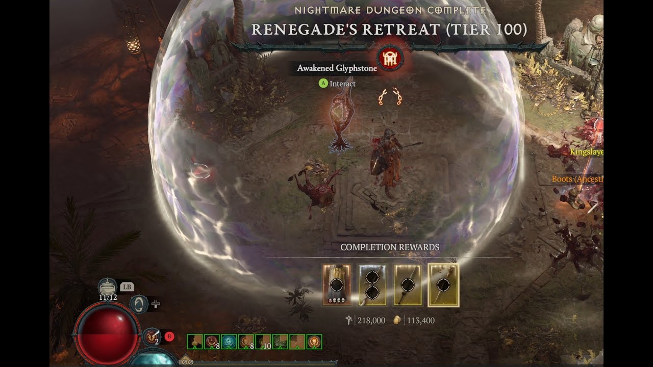 T100 Nightmare Dungeon Speedrun: Renegade's Retreat // Bone Spear Necro D4 S2