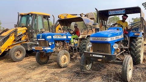 Mahindra 415 DI and Sonalika DI 35 Tractor Working With Jcb 3dx Backhoe Loader Machine | Jcb Video